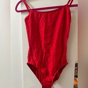 Red wear moi leotard